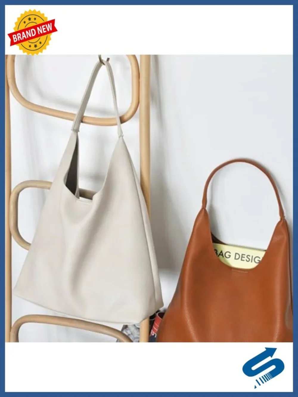 Soft Vegan Leather Hobo Bag Slouchy Tote Shoulder Handbag Purse
